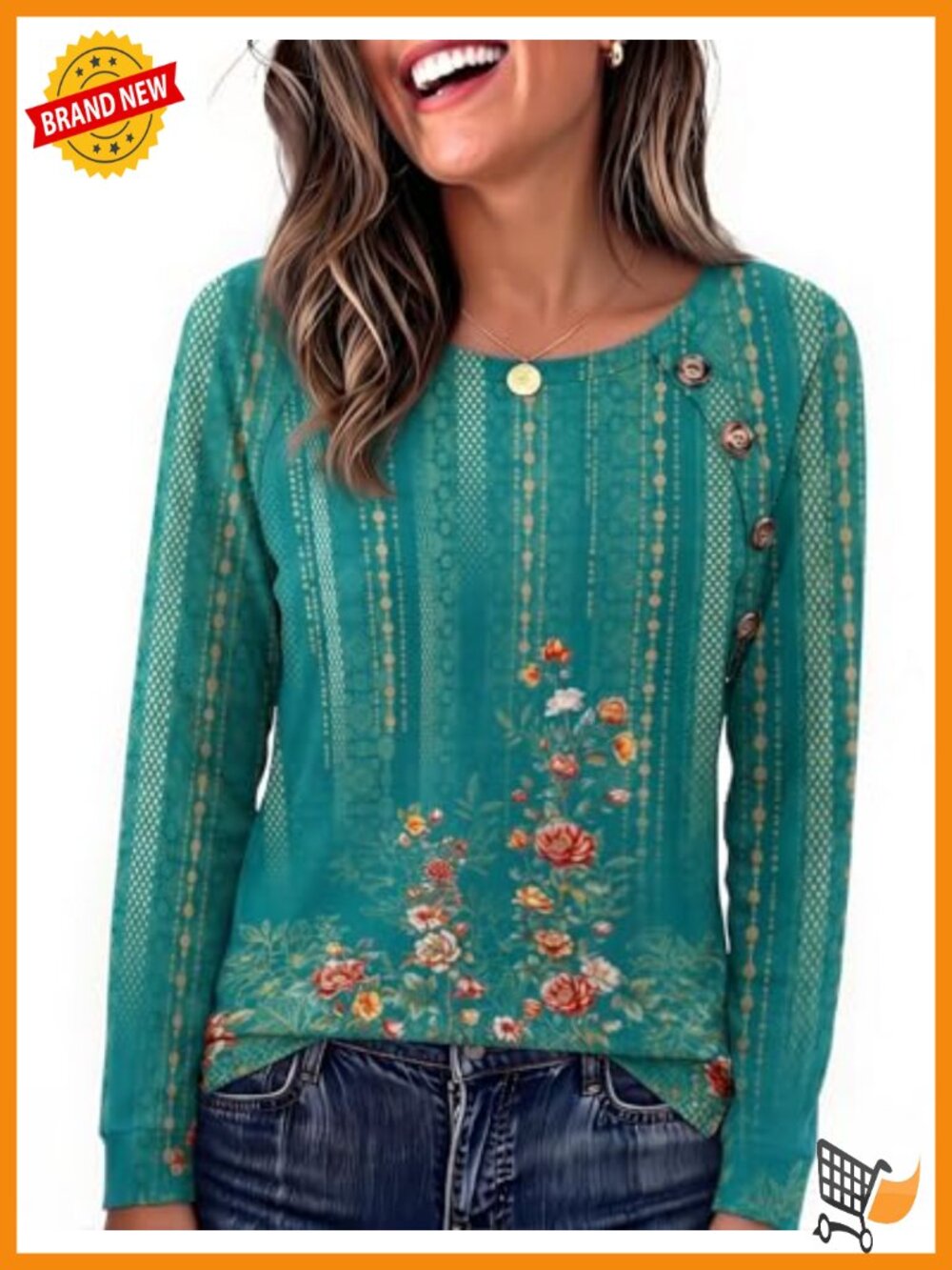 Womens Long Sleeve Tunic Top Crew Neck Pullover Soft Stretch Blouse